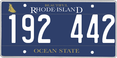 RI license plate 192442