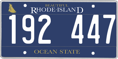 RI license plate 192447