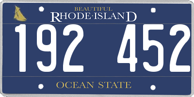 RI license plate 192452