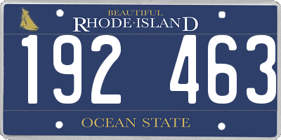 RI license plate 192463