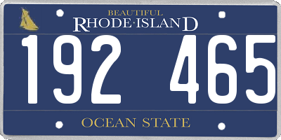 RI license plate 192465