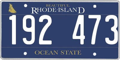 RI license plate 192473