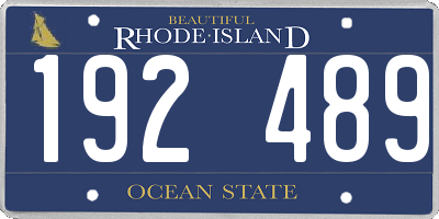 RI license plate 192489
