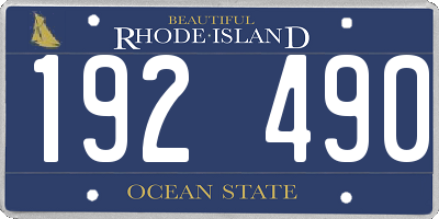 RI license plate 192490