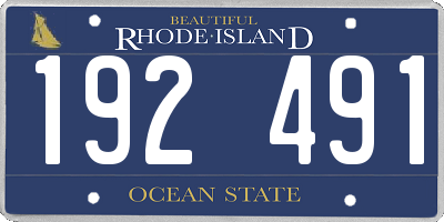 RI license plate 192491