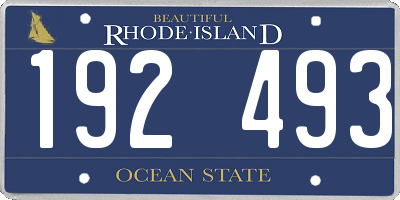RI license plate 192493