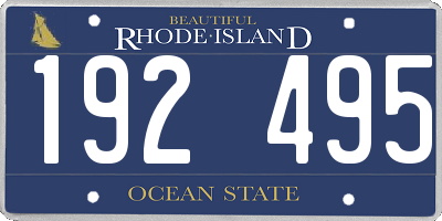 RI license plate 192495