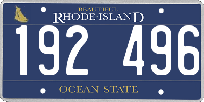 RI license plate 192496