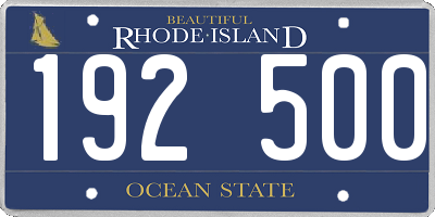 RI license plate 192500