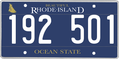 RI license plate 192501