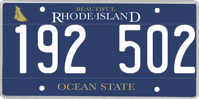 RI license plate 192502