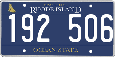 RI license plate 192506
