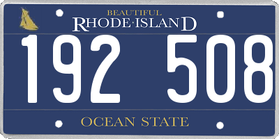 RI license plate 192508