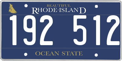 RI license plate 192512