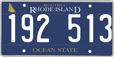 RI license plate 192513