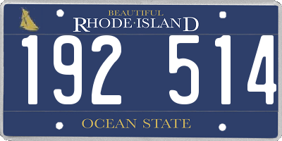 RI license plate 192514