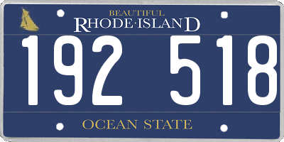 RI license plate 192518