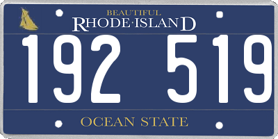 RI license plate 192519