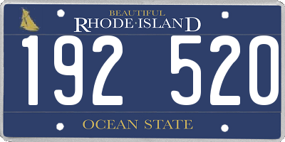 RI license plate 192520