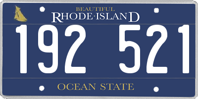RI license plate 192521