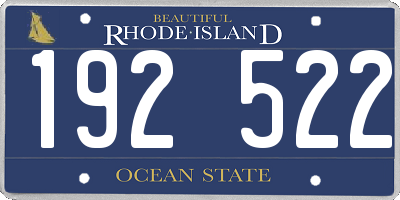 RI license plate 192522