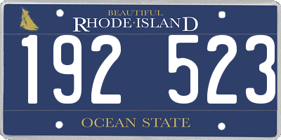 RI license plate 192523