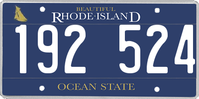 RI license plate 192524