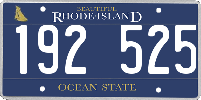 RI license plate 192525