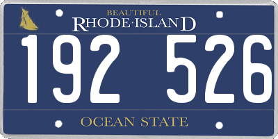 RI license plate 192526