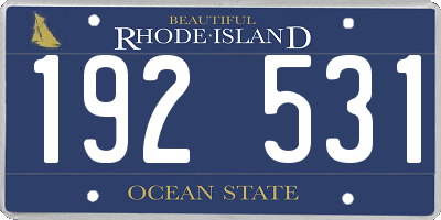 RI license plate 192531