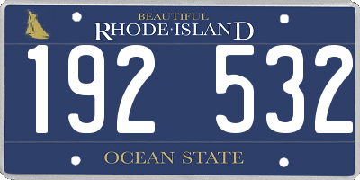 RI license plate 192532