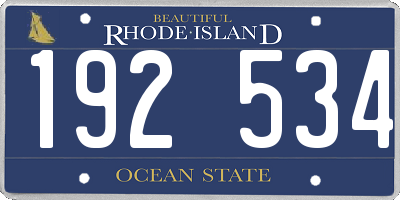 RI license plate 192534