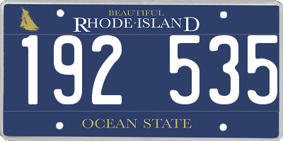 RI license plate 192535
