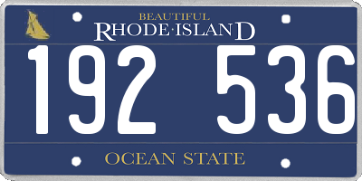 RI license plate 192536