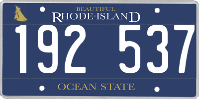 RI license plate 192537