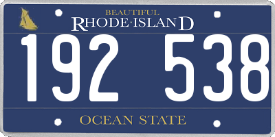RI license plate 192538