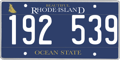 RI license plate 192539