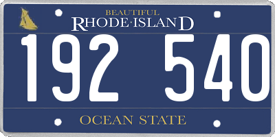RI license plate 192540