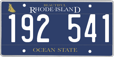 RI license plate 192541