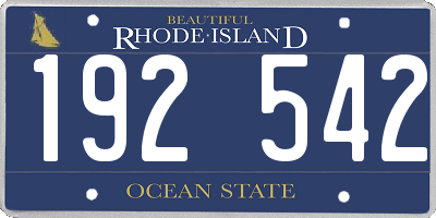 RI license plate 192542
