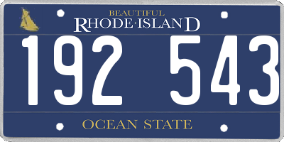 RI license plate 192543