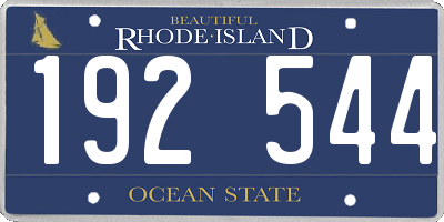 RI license plate 192544