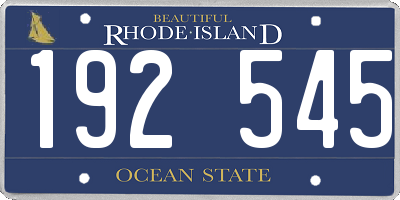 RI license plate 192545