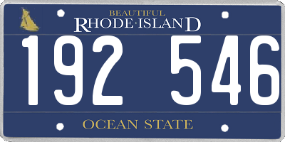 RI license plate 192546