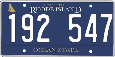 RI license plate 192547