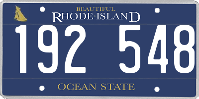 RI license plate 192548