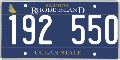 RI license plate 192550