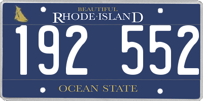 RI license plate 192552