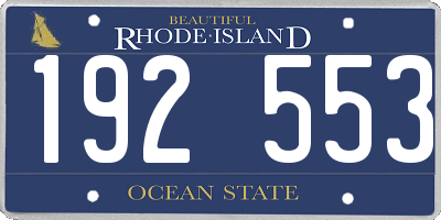 RI license plate 192553