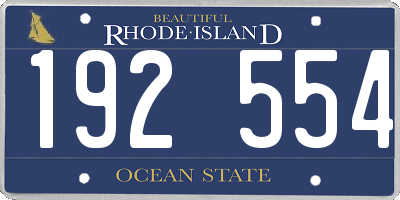RI license plate 192554